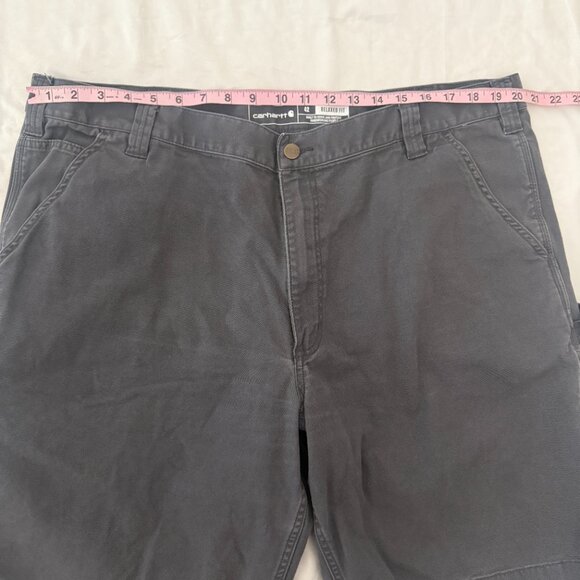 Carhartt Mens 42 Rugged Flex Relaxed Fit Canvas Utility Work Short Gray BS3652-M - Picture 6 of 7